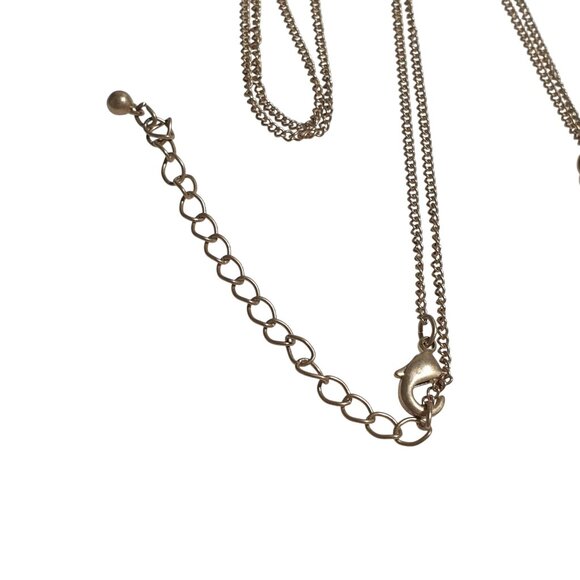 Gold Tone Teardrop Pendant Necklace Filigree Chain Adjustable Lobster Clasp Uniq - Picture 3 of 4